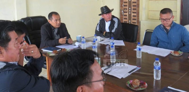DC & Vice Chairman, DPDB, Y Chingyak Konyak chairing the meeting held at DC Office Conference Hall, Shamator on June 20. (DIPR Photo)